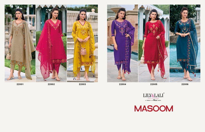 Masoom By Lily And Lali Jacquard Viscose Silk Kurti With Bottom Dupatta Wholesale Online